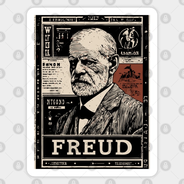 Freud Psychology Pioneer Vintage Portrait Magnet by TuncGK